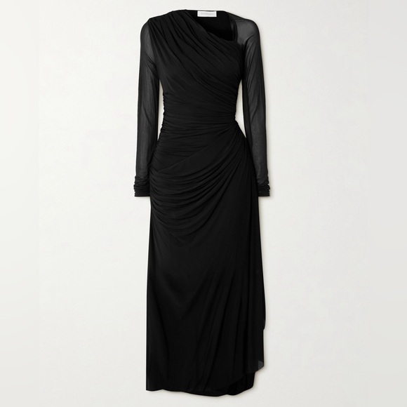 ZIMMERMANN Illustration asymmetric ruched stretch-mesh midi dress - Picture 1 of 14